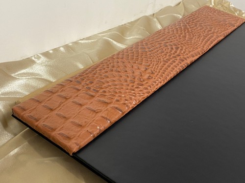 Desk Pad Genuine Leather Crocodile Pattern Brown Color 20"x 32" JCF - Picture 3 of 4