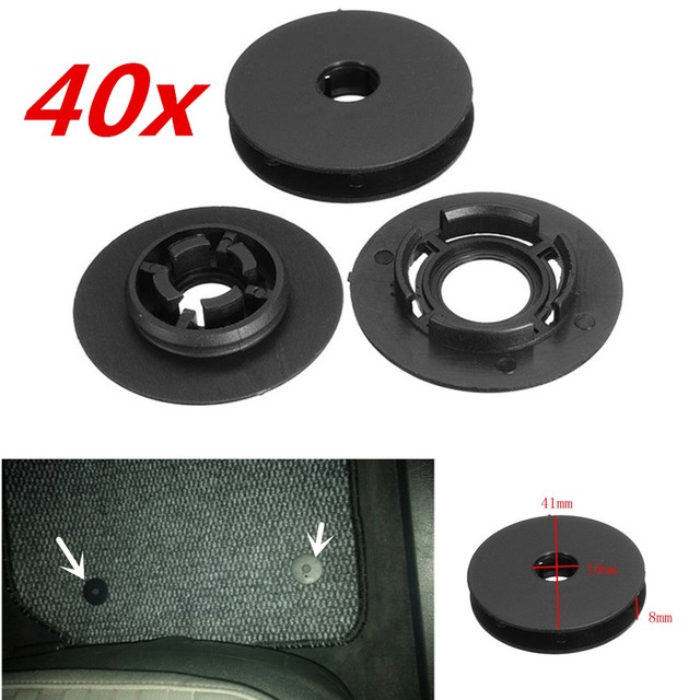 40pcs Car Carpet Clips Floor Mat Mounting Fastener Retainer Black ABS Universal eBay