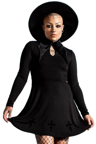 Killstar Gothic Goth Okkult Minikleid Skater Kleid - Elissabat Kruzifixe - Bild 1 von 63