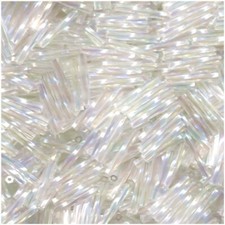 Miyuki Twisted Bugle Beads 2x12mm Crystal AB 13GM