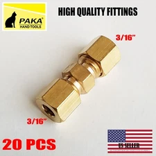 20 PC - 3/16” UNION COMPRESSION FITTINGS BRASS, WHOLESALE PRICE