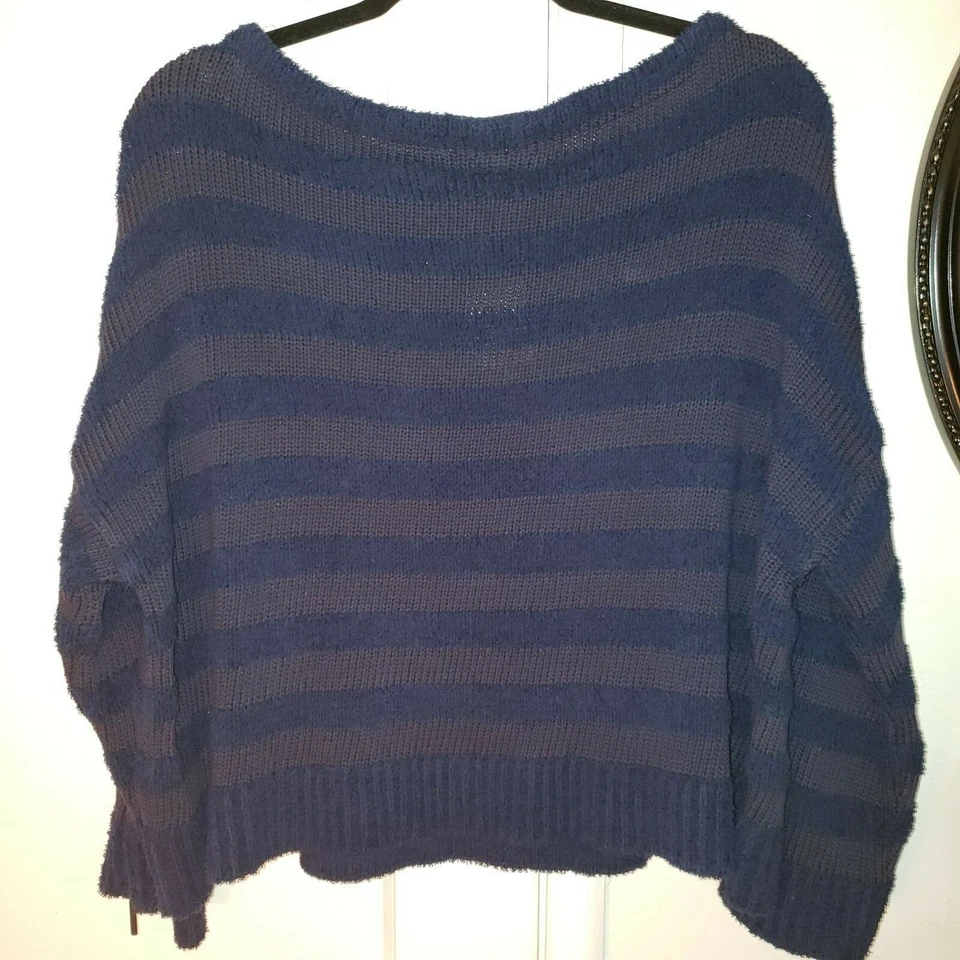 Suéter Pullover Recortado Kenneth Cole Para Mujer Rayas Cremallera Manga Talla XL Foto 4 de 4
