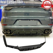 For Porsche Cayenne Suv 2018-2020 Carbon Fiber Rear Bumper Diffuser Lip Spoiler