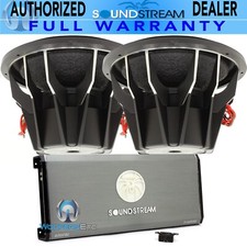 Pkg Soundstream (2) T5.152 15" Subwoofers Speakers + T1.6000dl Bass Amplifier