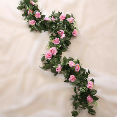 8 Fuß künstliche Blume Seide Rose Blatt Girlande Rebe Efeu Haus Hochzeit Garten Dekor