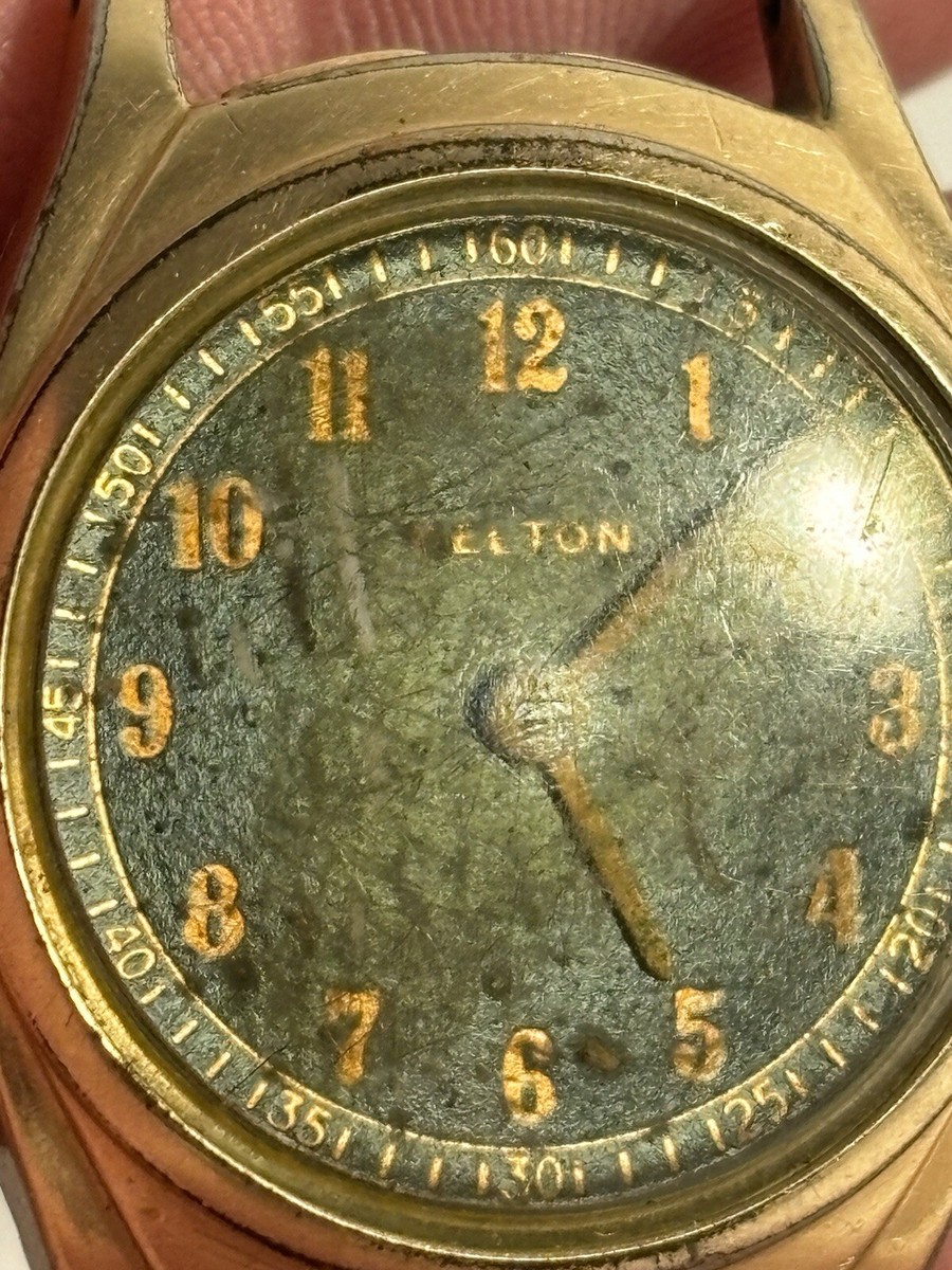 Montre Vintage KELTON 37 Mm - Remontage Manuel - Boîtier Acier Plaqué Or Ref F151 - Occasion à Vérifier