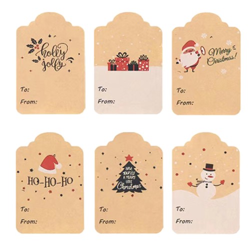 300 Stück/Rolle, Kraftpapier-Aufkleber „Frohe Weihnachten, Weihnachtsmann“ - Afbeelding 9 van 9
