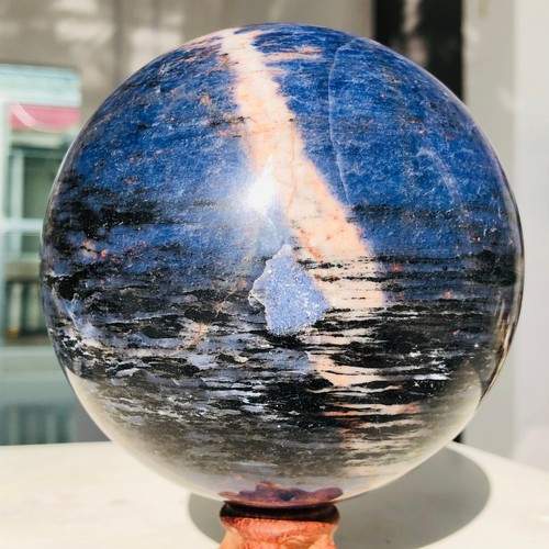1960g Natural Sodalite Quartz Crystal Sphere Mineral specimen Healing AH67 - Picture 12 of 14