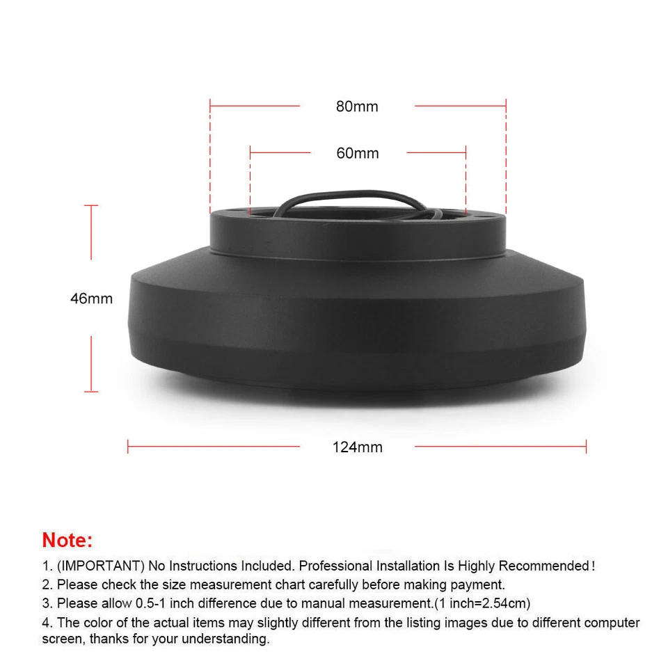 Adaptador de buje corto de montaje en volante 195H negro para Mercedes Benz 1976-1995 Foto 2 de 4