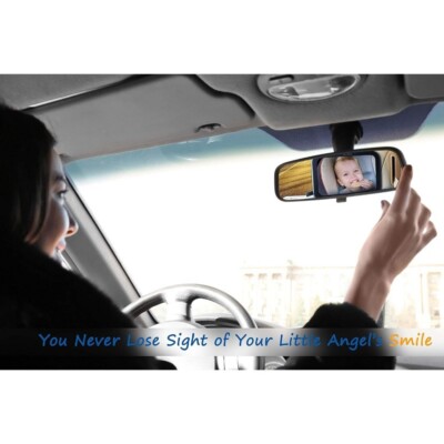 Shatterproof Baby Back-Seat Car Mirror with Free Window SunShades