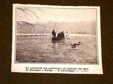 Paris 1908 Skaters Catastrophe on Lake Bois de Boulogne Rescue