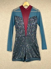 Revolution Dance Costume Large Blue Jumpsuit RC22795 Jazz Modern Contemporary