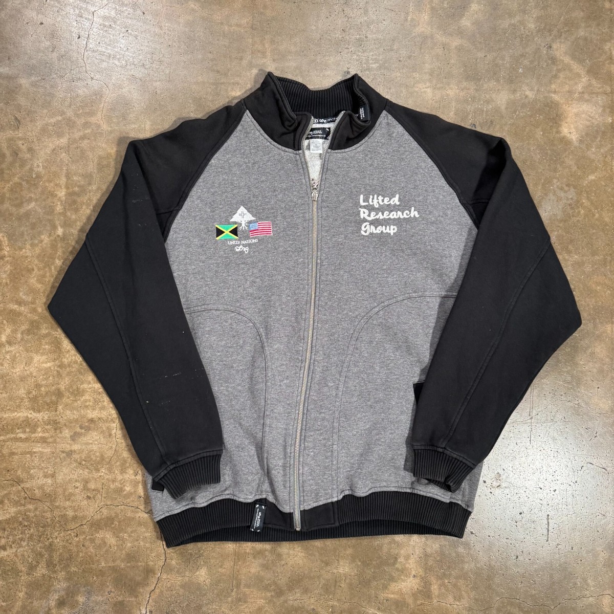 LRG Lifted Research Group Zip Up Find Time To Rock Mens XL