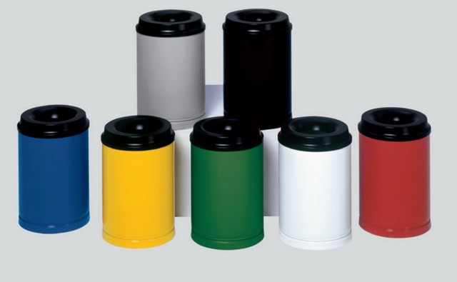 VAR Abfalleimer Abfallbehälter Mülleimer Papierkorb Stahlblech feuerfest 15-110L