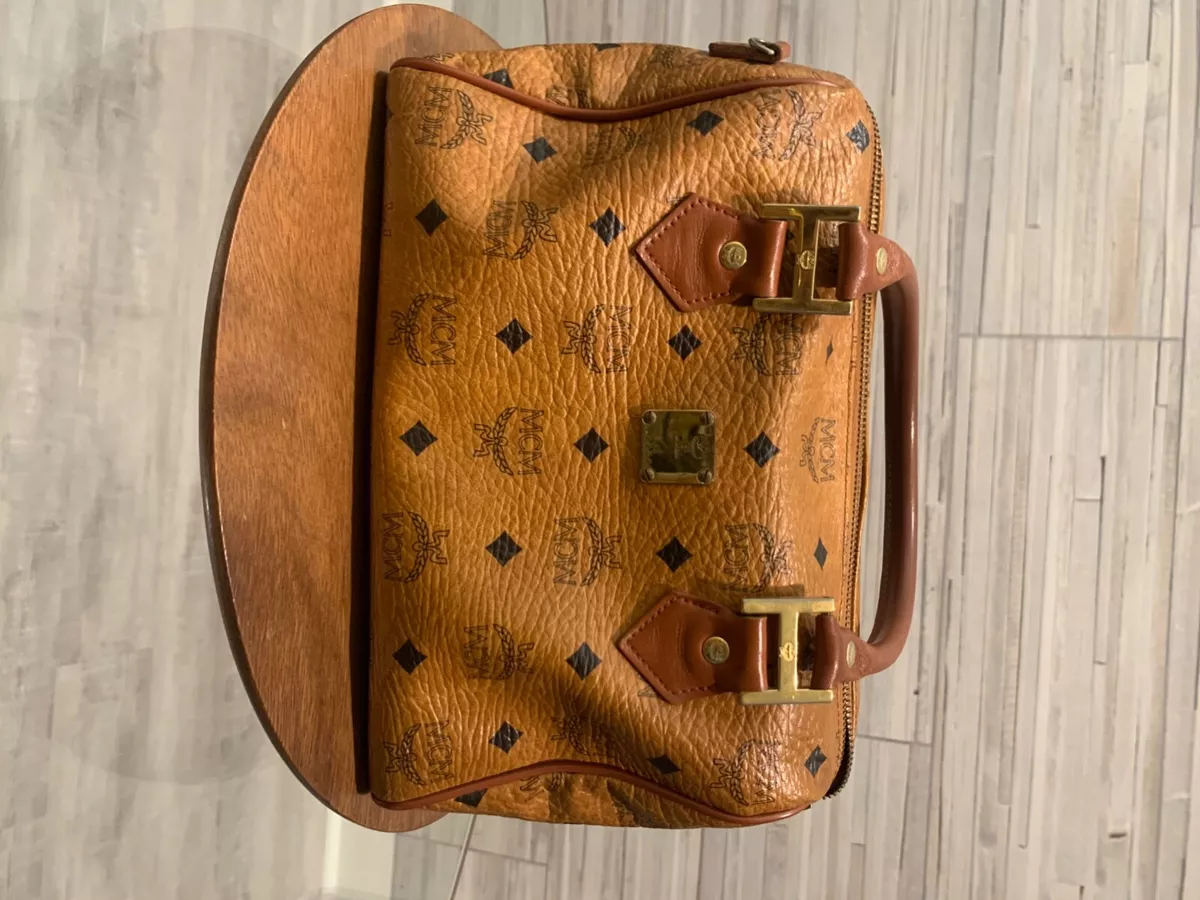 Medium Boston Bag in Visetos Cognac