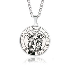 12 Horoscope Astrology Zodiac Letter Birth Sign Stainless Chain Necklace Gift