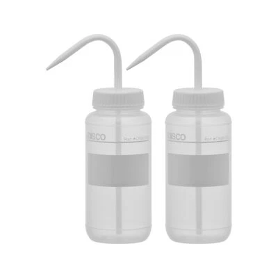 2PK Chemical Wash Bottle, No Label, 500ml - Wide Mouth, LDPE - Eisco Labs