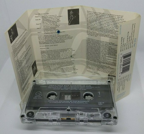 Tesla FIVE MAN ACOUSTICAL JAM Cassette Tape 1990 Geffen Records - Picture 4 of 5
