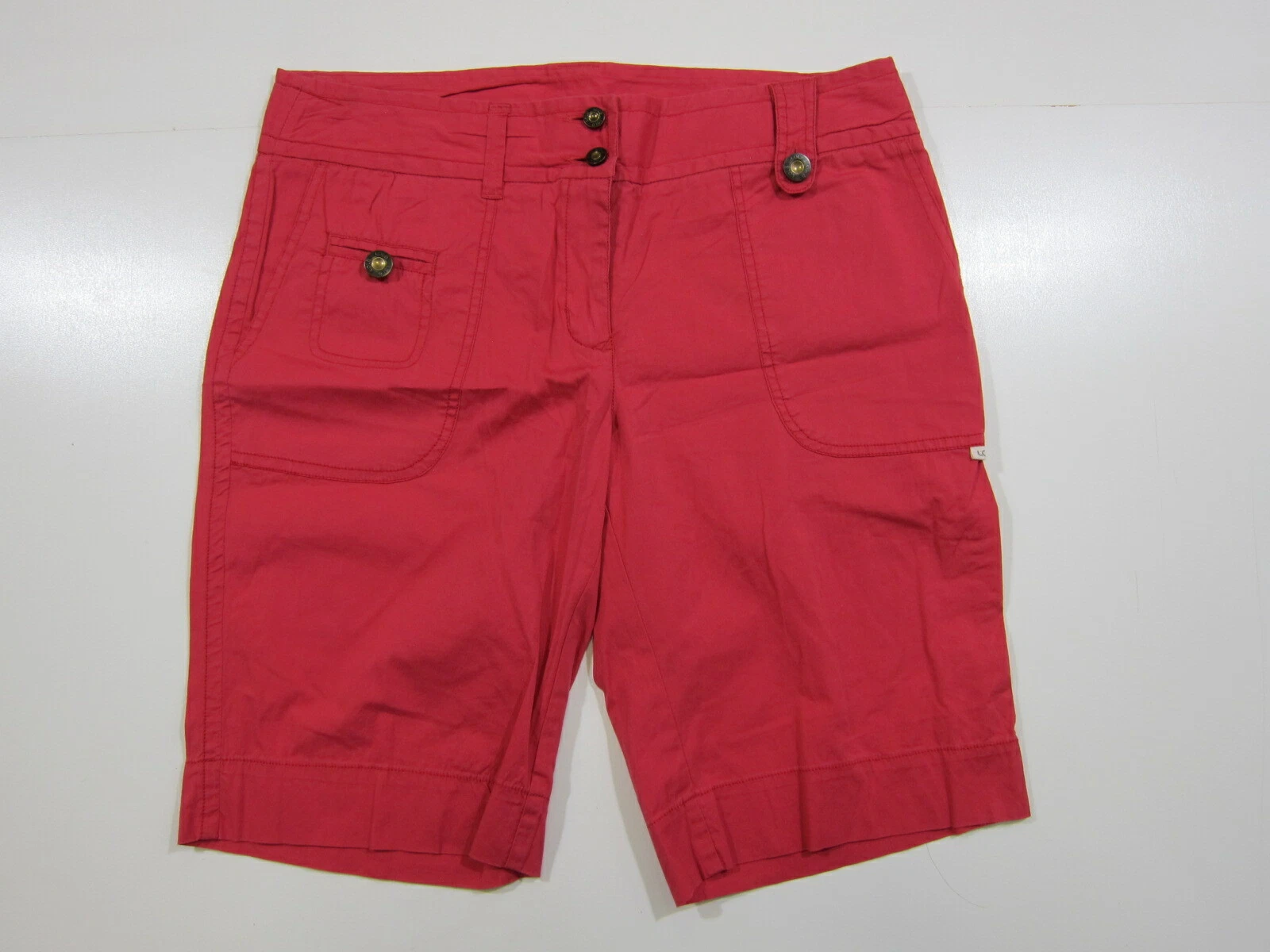 lole cotton stretch floral cargo bermuda shorts