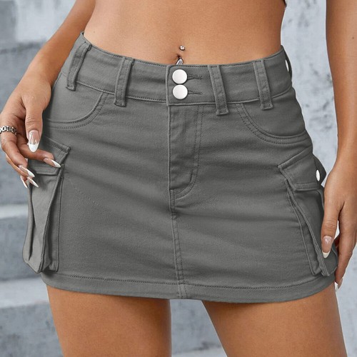 Damen Jeansrock Mini Bleistift Jeansröcke Stretch Freizeit Bodycon Miniröcke ✨ - Bild 27 von 32