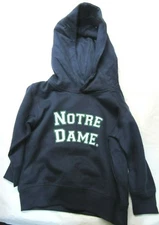 NCAA Notre Dame Silk Screened Full Name Logo Hooded Sweatshirt Two Feet Ahead