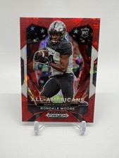 2021 Panini Prizm Draft Picks All-American Rondale Moore RC #187 Red Ice Rookie