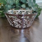 Alessi Vintage Stainless 18/10 Ethno Round Fruit Bowl Italy 2000 S. Giovannoni