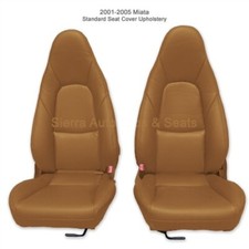 Mazda Miata Pair Of Seat Covers Kit 2001-2005 Standard Seats Tan Leatherette