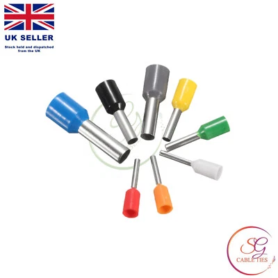 SG CABLETIES CORD END CABLE TERMINALS SINGLE ENTRY WIRING BOOTLACE FERRULES 0.25mm² - 35.0mm²