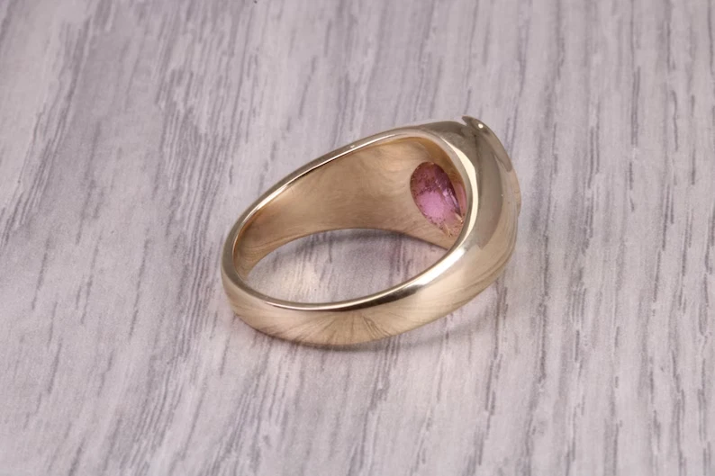 2Ct Oval Cut Lab-Created Amethyst Solitaire Engagement Ring 14K Yellow Gold Over - Image 3 of 4