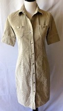 Banana Republic Beige Corduroy Button Front Shirt Dress Size 0 
