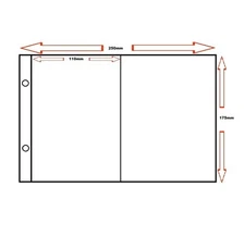 30 PLASTIC SLEEVES FIT GLEN POSTCARD BINDER / ALBUM - 2 POCKET PORTRAIT