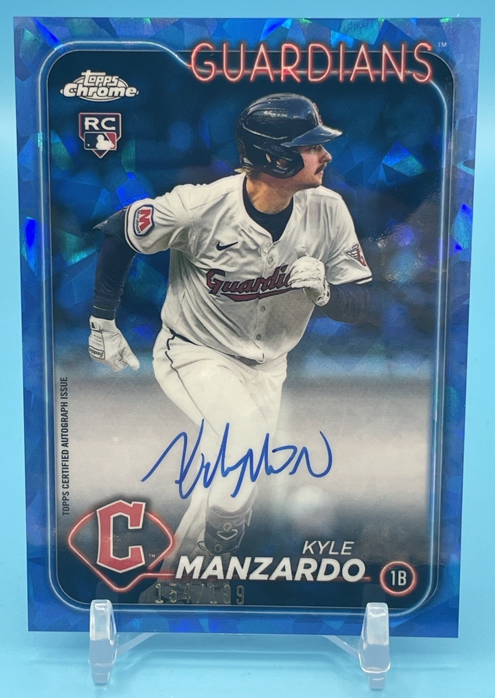 2024 Topps Chrome Update Sapphire Chrome #USA-KM Kyle Manzardo RC Auto /199