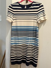 Women’s Striped Short Sleeve Pullover Dress XS