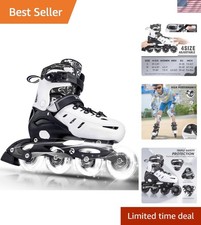 Inline Skates for Kids and Adult, Adjustable Fun Illuminating Skates for Girl...