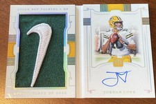 2020 Jordan Love National Treasures Rookie Jumbo Logo Nike Swoosh /2 Auto RC