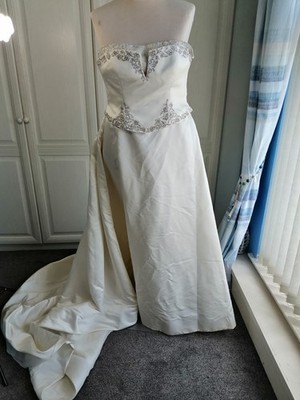 Atemberaubendes Pronovias Barcelona Vintage Brautkleid Prinzessin Kleid UK Größe 18