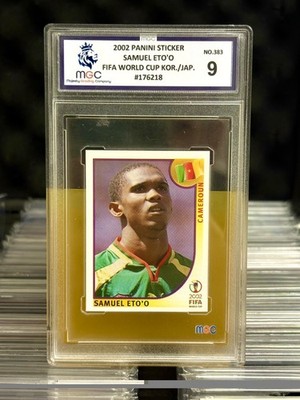 Samuel Eto o Cameroon Rookie RC 2002 World Cup Panini Sticker MGC Graded 9
