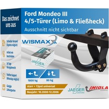 ANHÄNGERKUPPLUNG starr passt für Ford Mondeo III 00-06 +13-polig E-Satz ABE