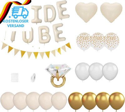 Bride to Be Ballon Deko Set Cremeweiß JGA Brautparty Hochzeit