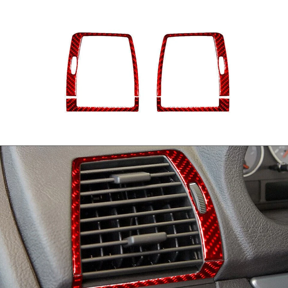 Juego de 19 piezas de cubierta interior completo de fibra de carbono rojo para BMW X5 E53 2000-06 Foto 2 de 4