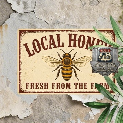 Honey Bee Sale Aluminum Tin Metal Sign 8x12 Vintage Farmhouse Decor