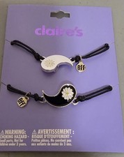Claire's Tween Girls Best Friend Yin and Yang Daisy Cord Bracelet in Silver and