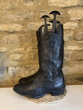 Ariat Stampede Womens Black Embroidered Leather Cowboy Boots UK 6.5 EU40 Western