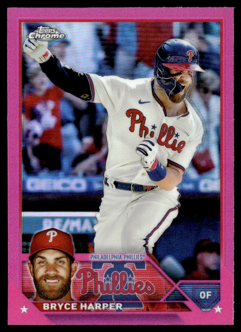 BRYCE HARPER 2023 TOPPS CHROME PINK REFRACTOR PHILADELPHIA PHILLIES #3