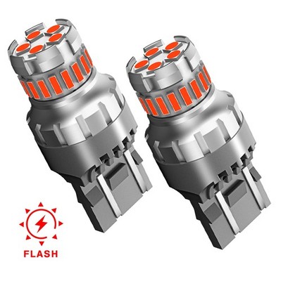 7443 LED Strobe Flashing Blinking Brake Tail Light Parking Safety Warning Bulbs