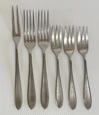 WMF Cromargan SHADOWPOINT Forks Stainless Flatware Germany VTG Lot Of 6
