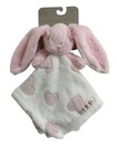 NEW Blankets + Beyond Bunny Lovey 13” Security Blanket Nunu White Pink Hearts