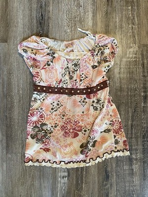 Knitworks Women s Multicolored Floral Top With Ruffles Size Medium