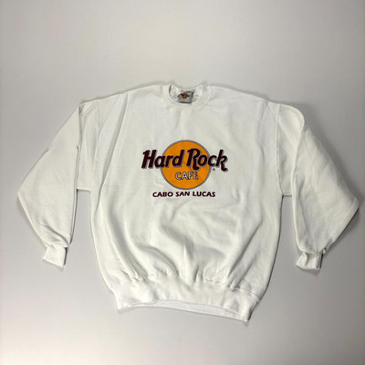 Vintage Hard Rock Cafe Cabo San Lucas Crewneck Sweatshirt White XL Mexico NWOT